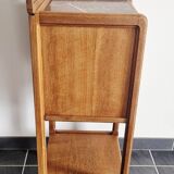 Art Deco style bedside table in solid oak, 1930s