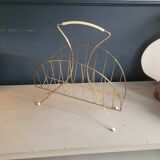 Vintage gold metal magazine rack