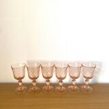 Rosaline liqueur glasses - Luminarc - Arcoroc - vintage