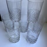 Set of 7 water glasses years 50-60