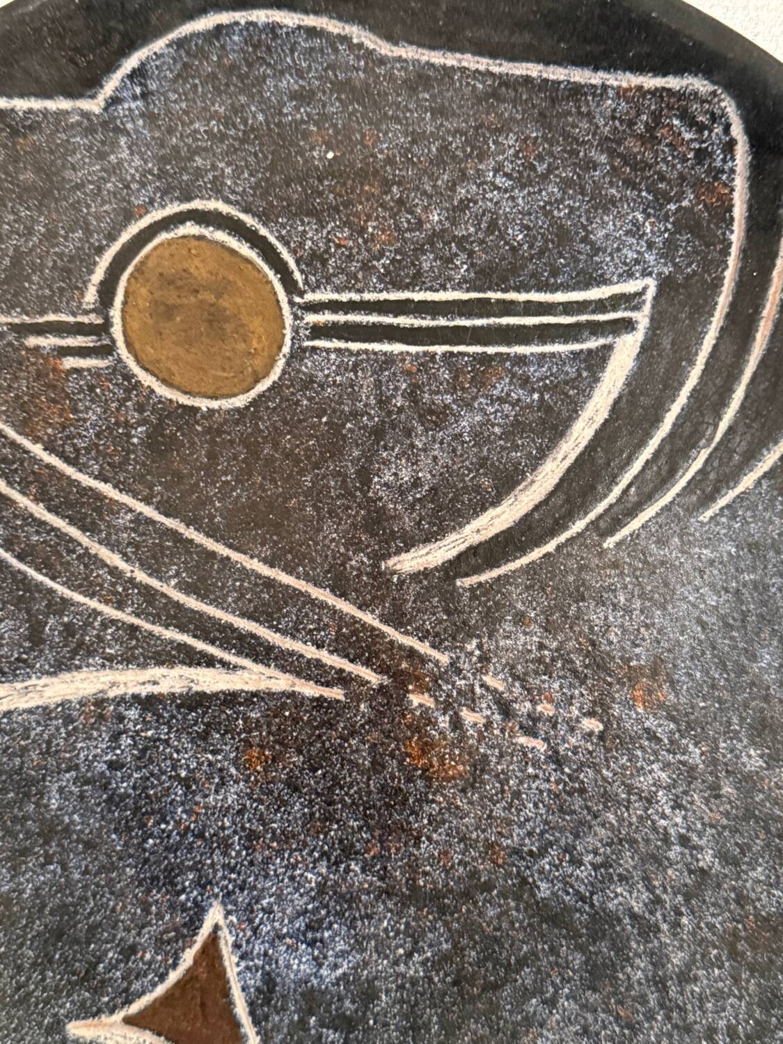 Large flat plate, signed unique piece, by Bernard Buffat