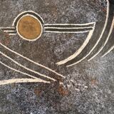 Large flat plate, signed unique piece, by Bernard Buffat