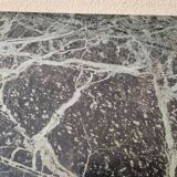 Half moon console - Wrought iron and green marble top - Design 1940