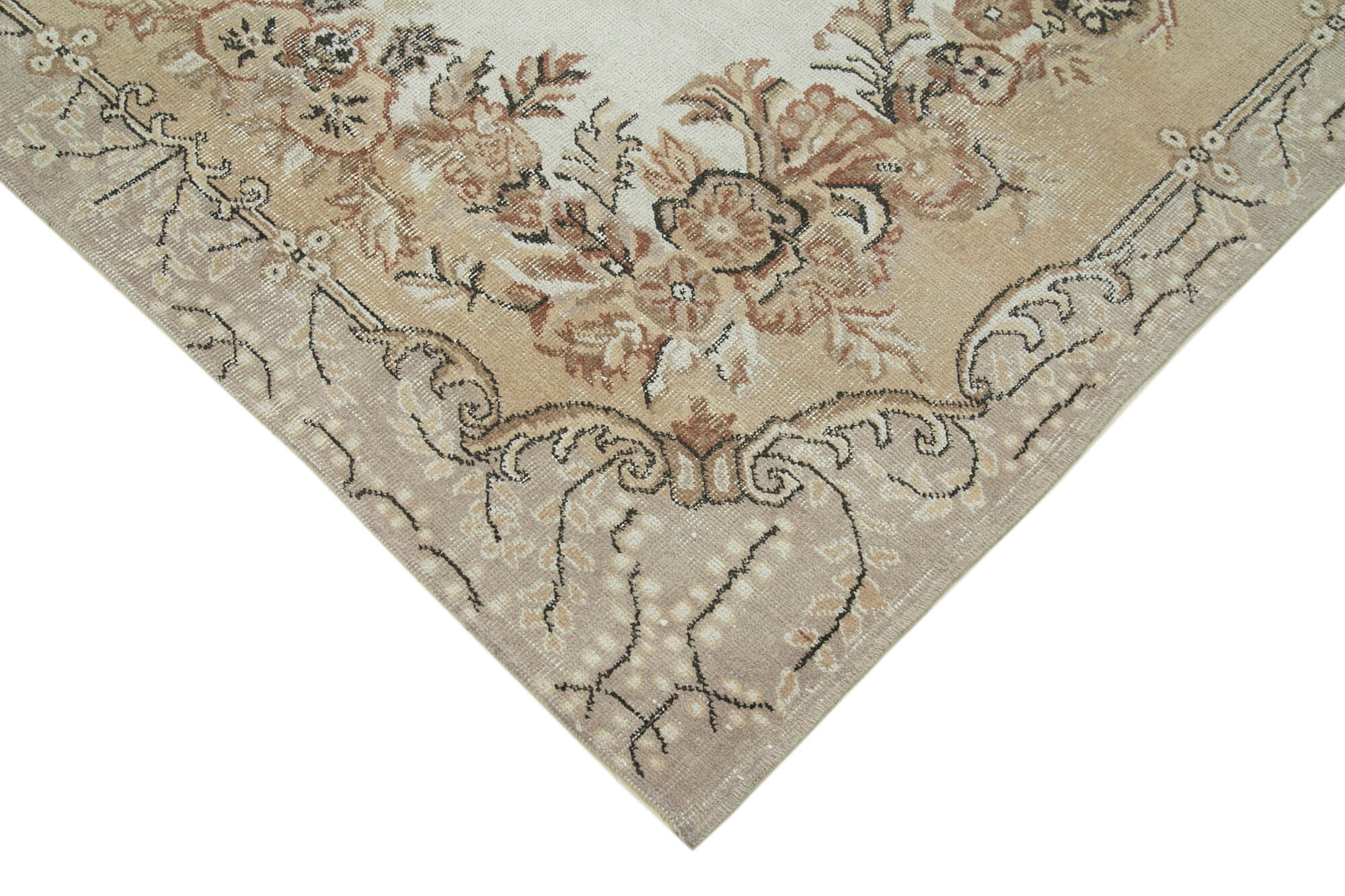 Hand-knotted turkish beige rug 175 cm x 285 cm