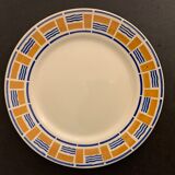 8 assiettes plates anciennes badonviller, modèle edith, 1900