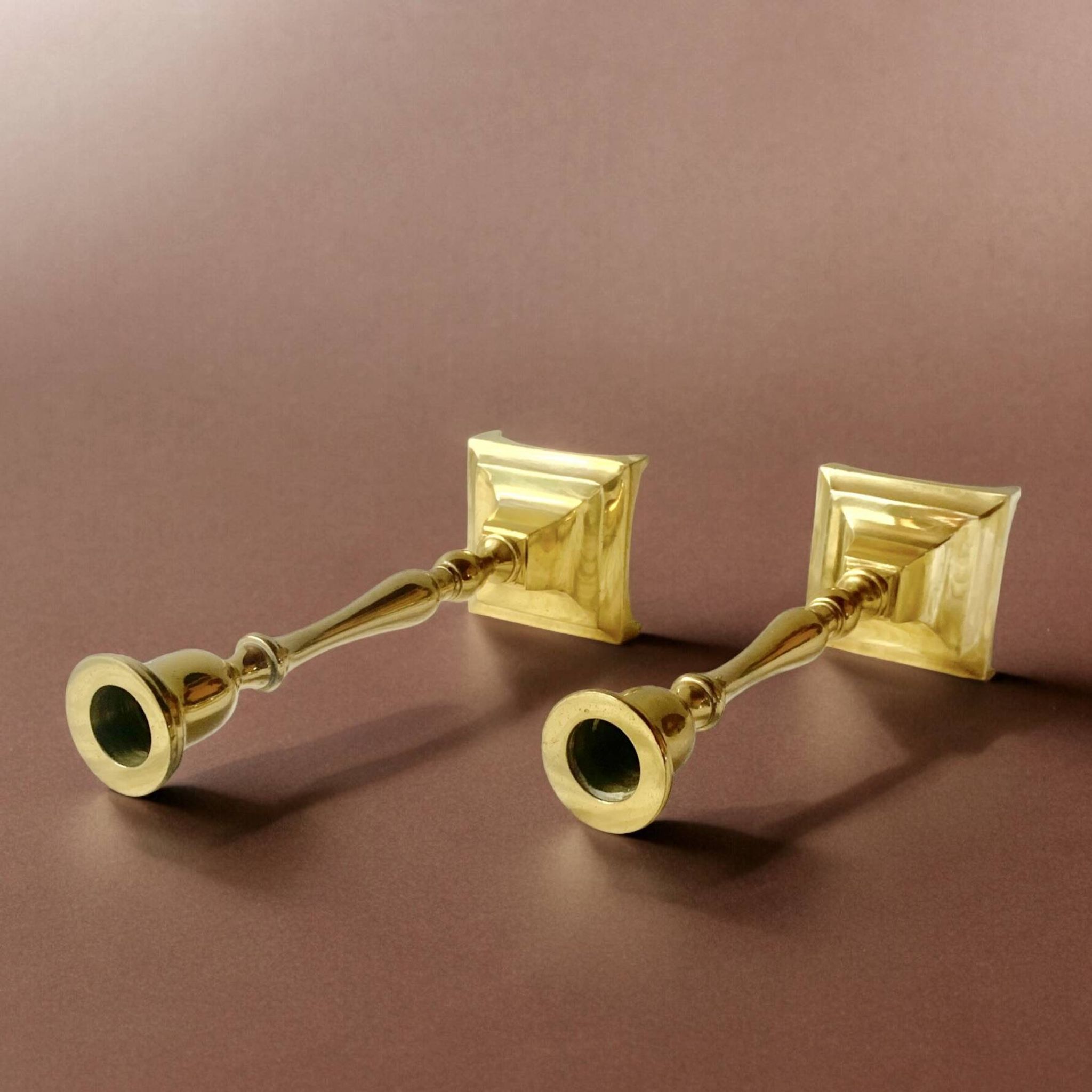 Pair of antique brass candlesticks