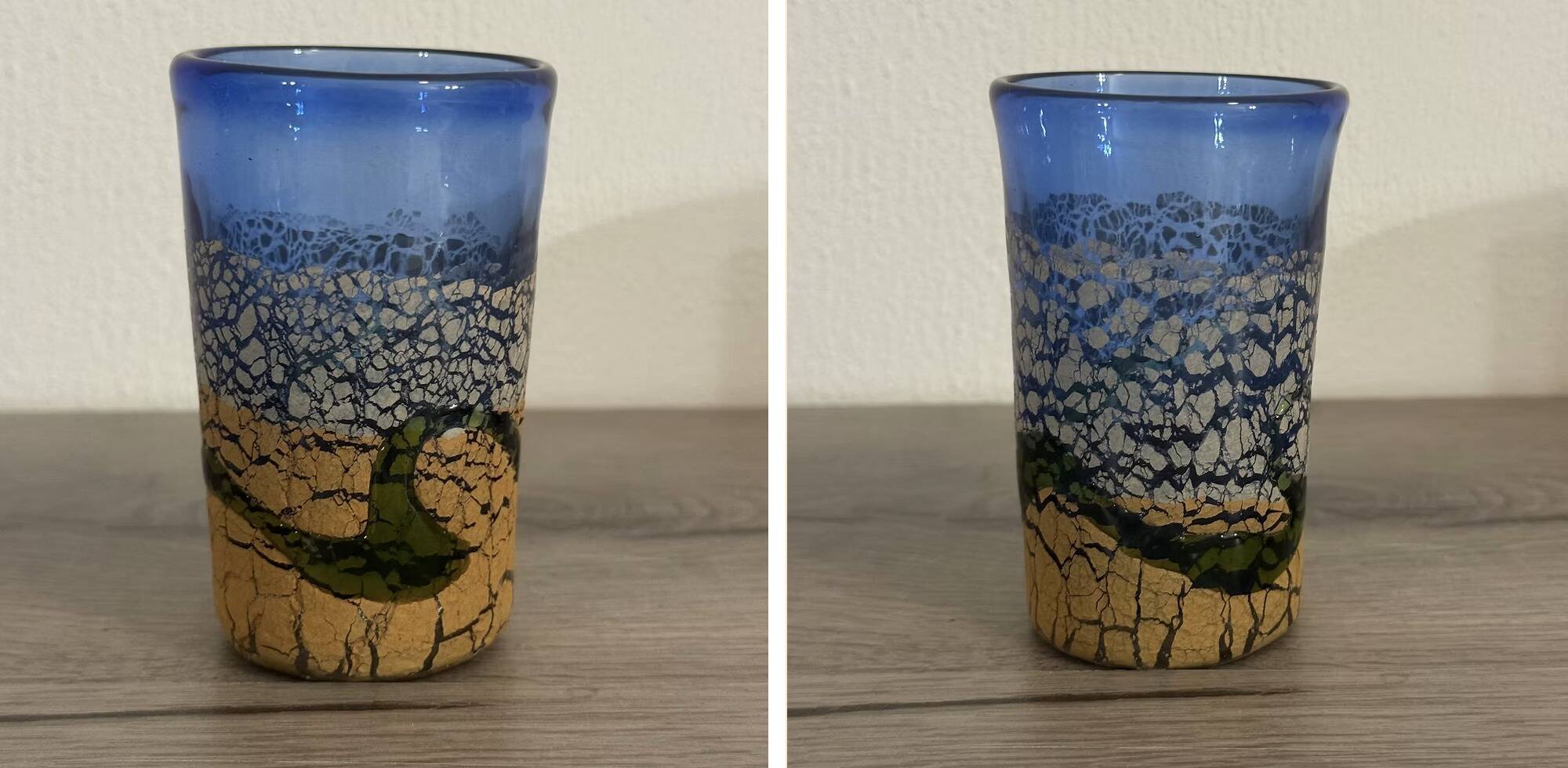 Paire de lunettes Ryukyu — Verre Awa craquelé, four Inamine, Okinawa