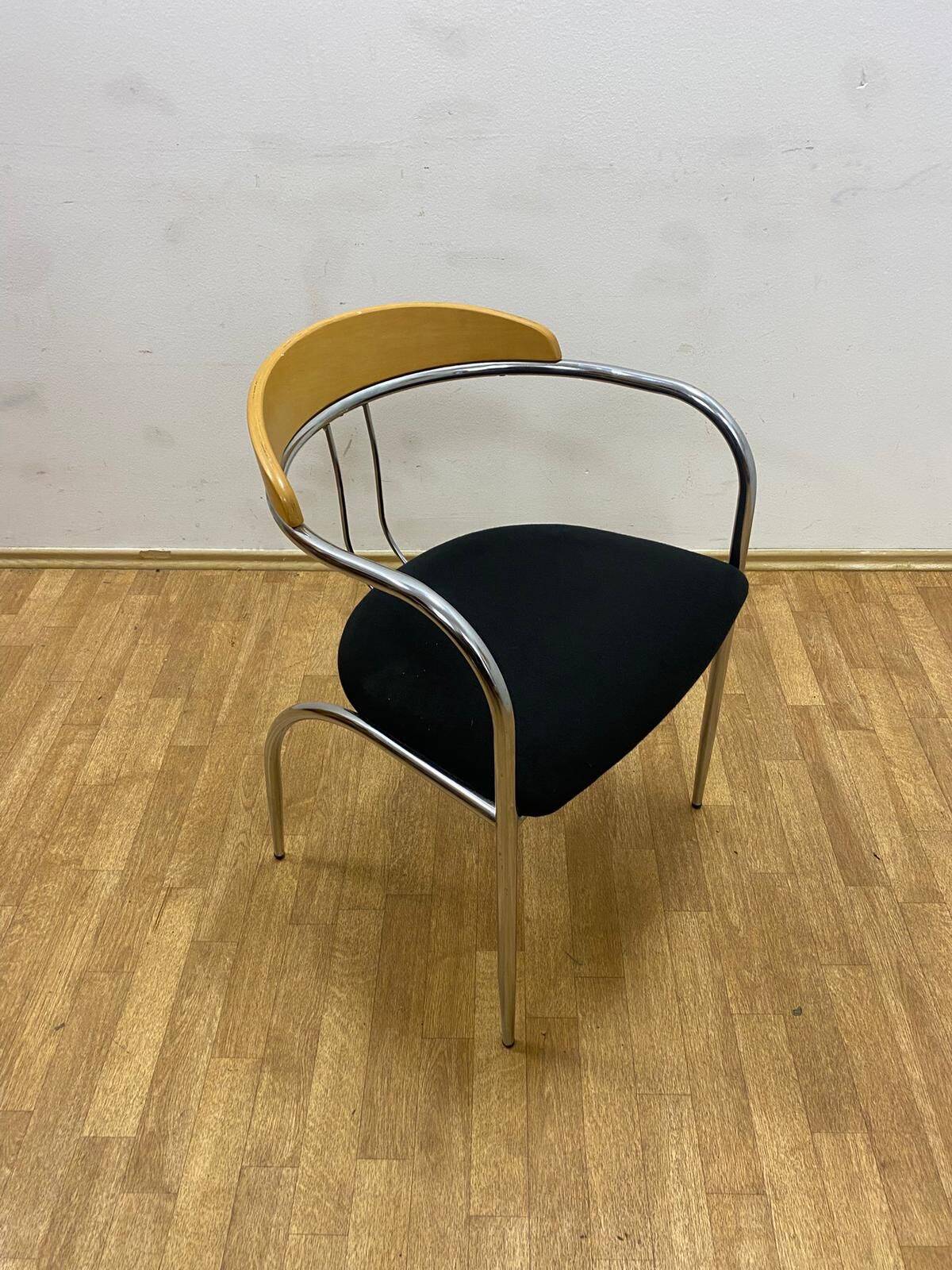 Ensemble de salle à manger, milieu du siècle, cadre en tube de chrome, années 1970