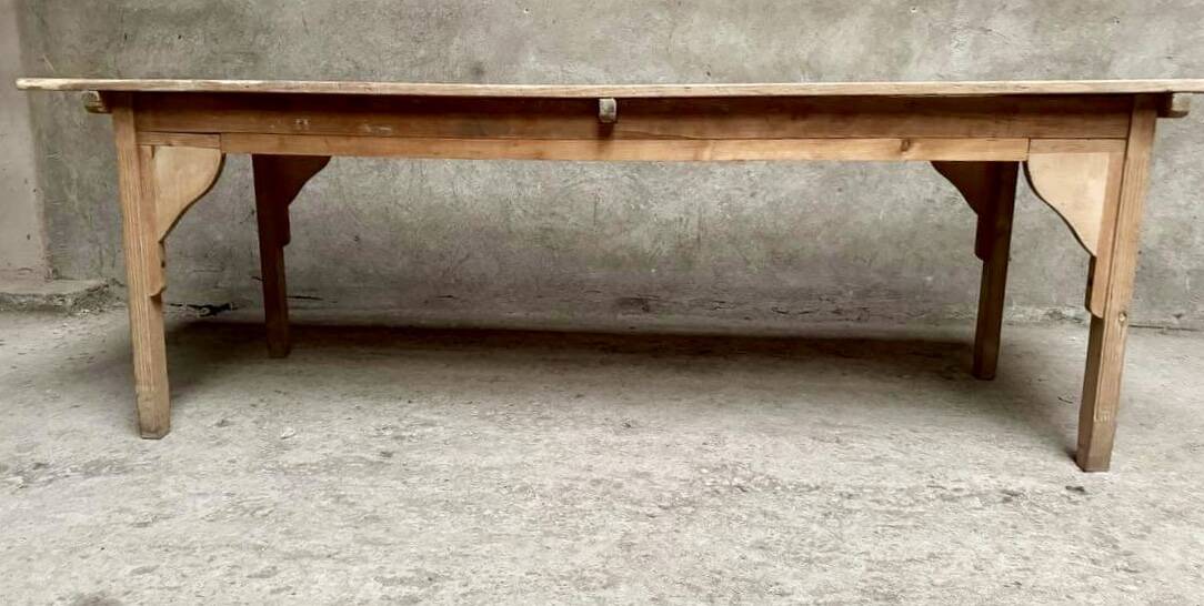 Large farm table solid wood draper table Length 240 cm
