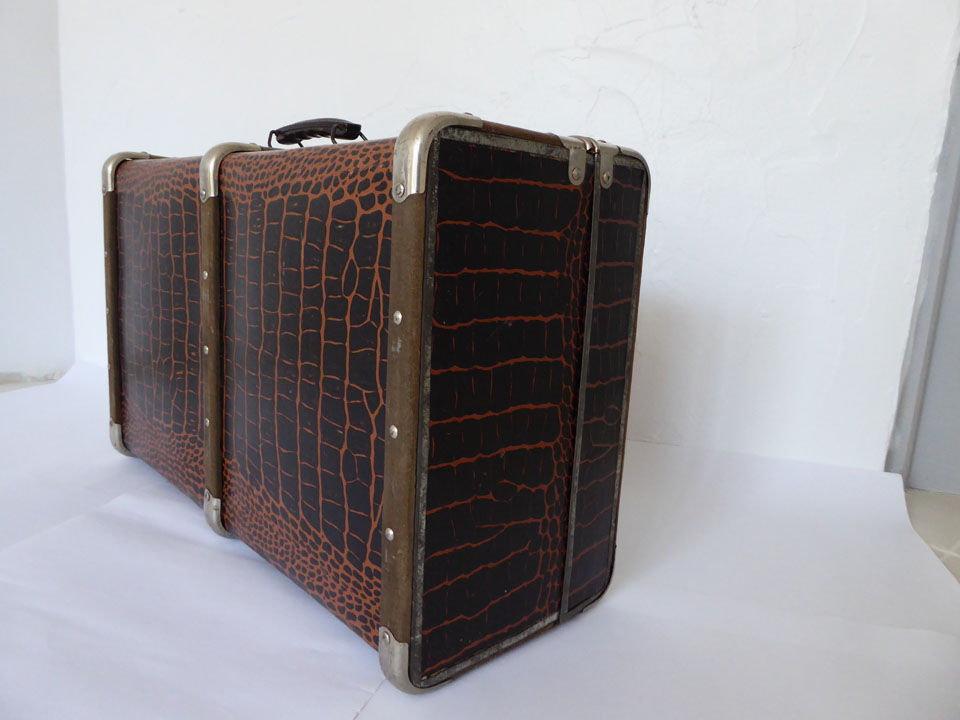 Croco print trunk suitcase