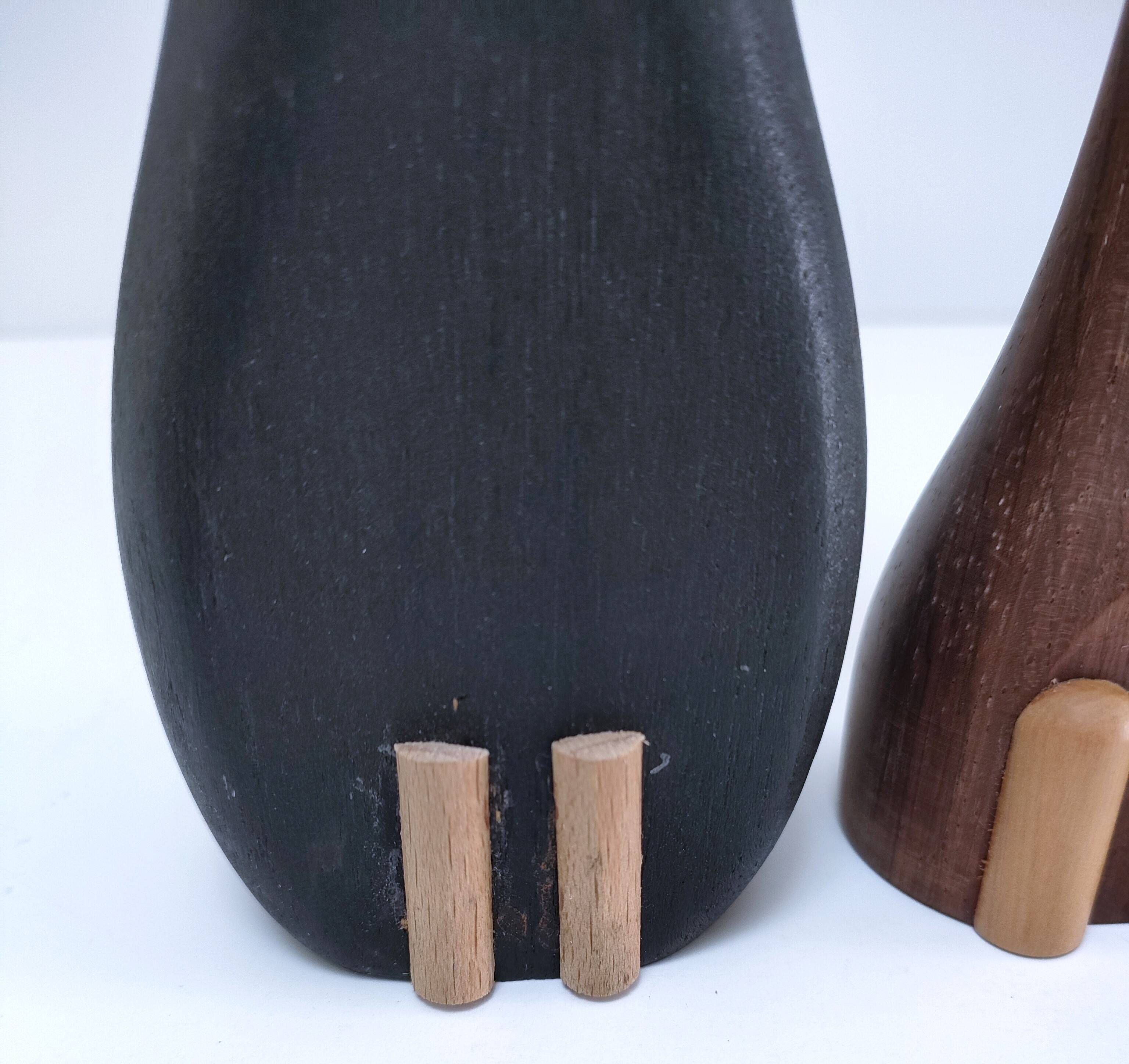 Deux chats bois design scandinave années 60 Laurids Lonborg