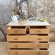 Commode bois brut et lin