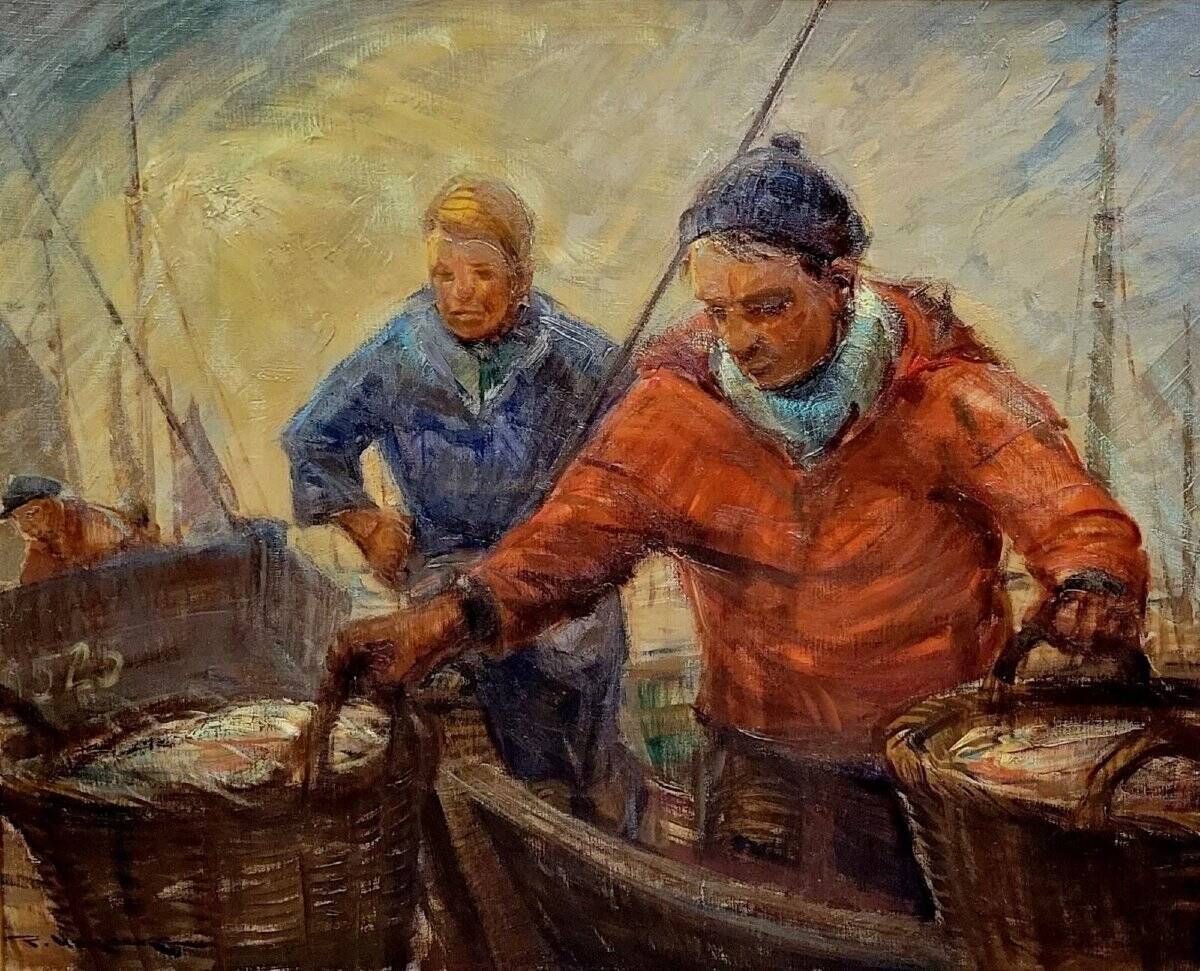 Pierre verbeke : tableau vers 1930 huile sur toile grand format