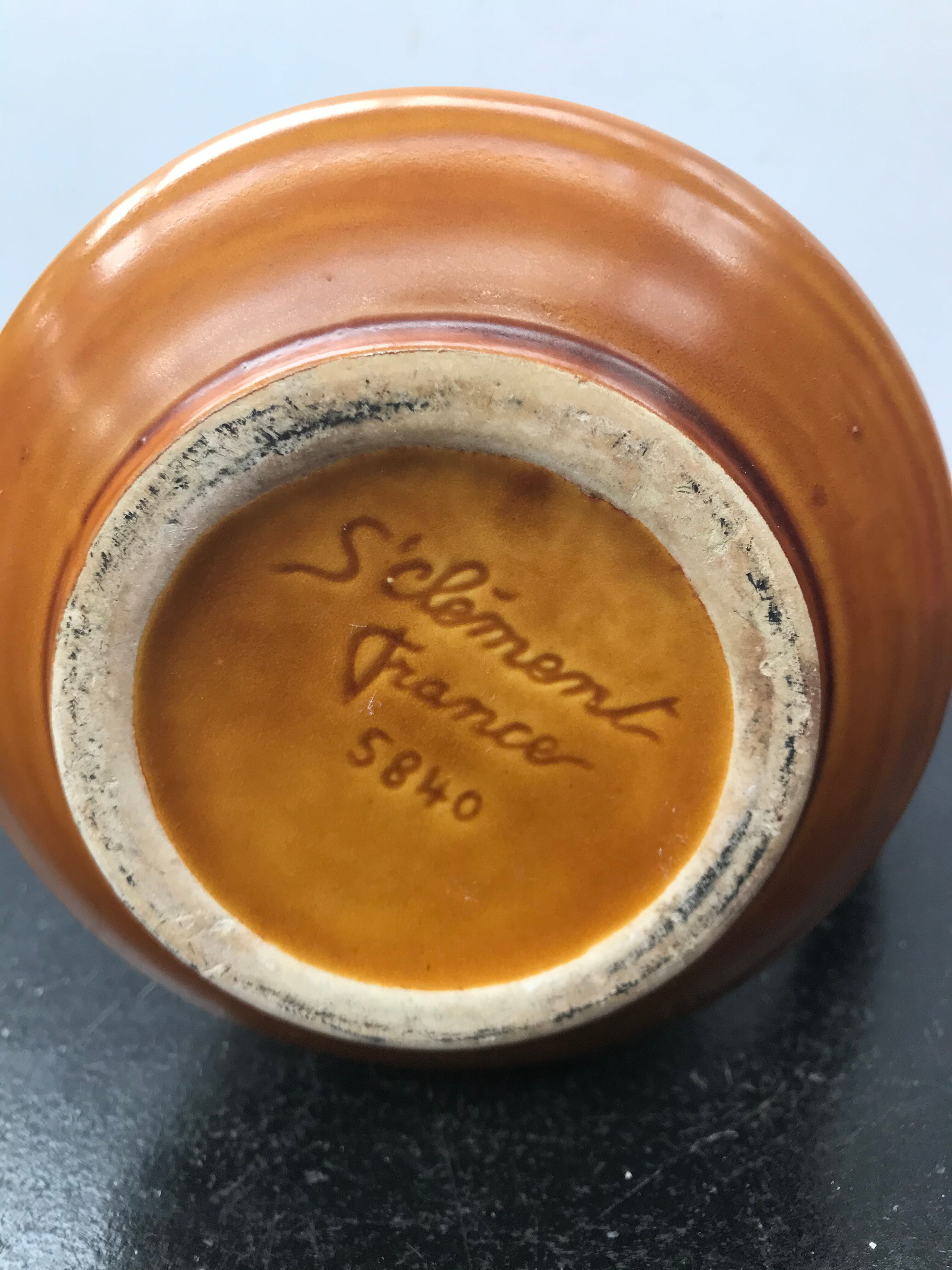Former Pitcher ST CLEMENT Ceramics Yellow Made In France Vintage