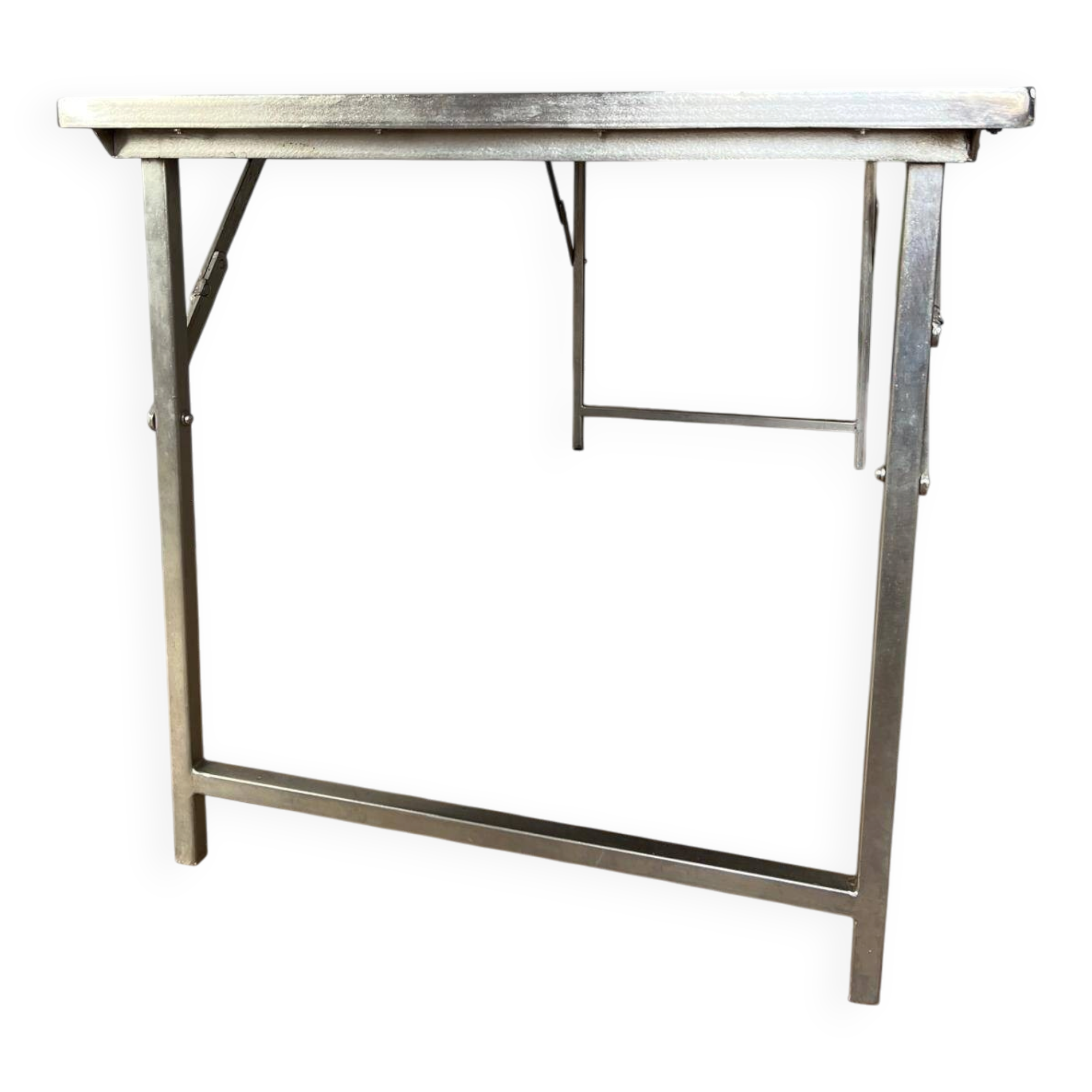 Folding industrial-style dining table