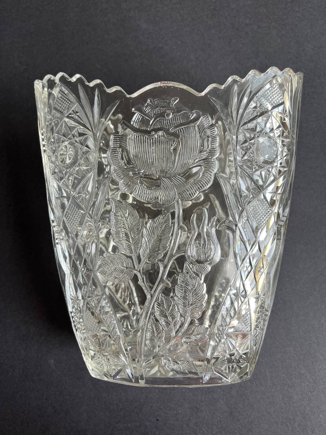 Vintage molded glass vase