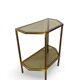 Table d'appoint italienne demi-hexagonale en laiton des années 1970.