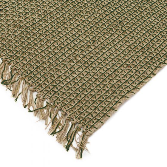 Tapis en jute et coton vert 160 x 230 cm