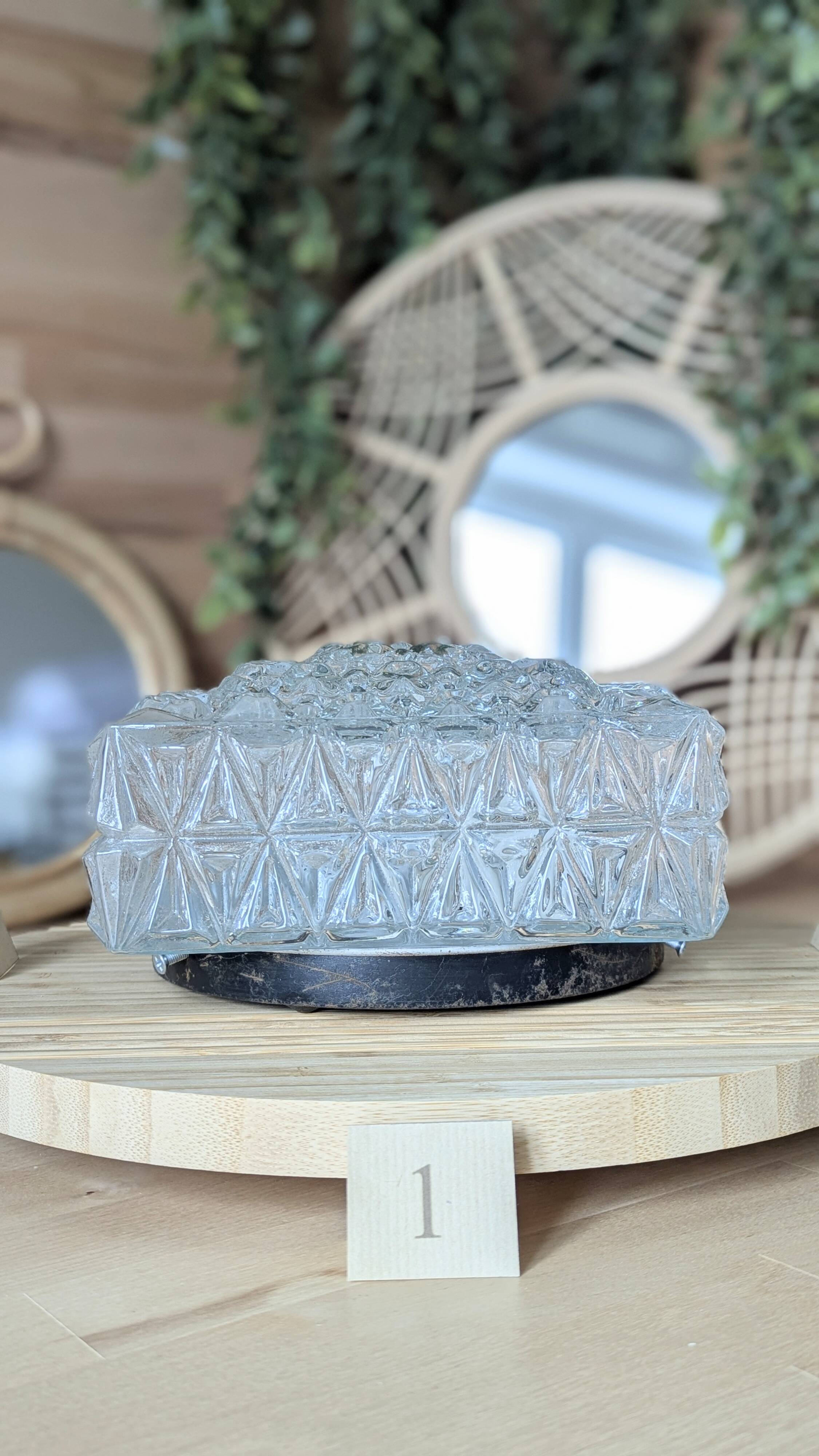 Square glass ceiling light
