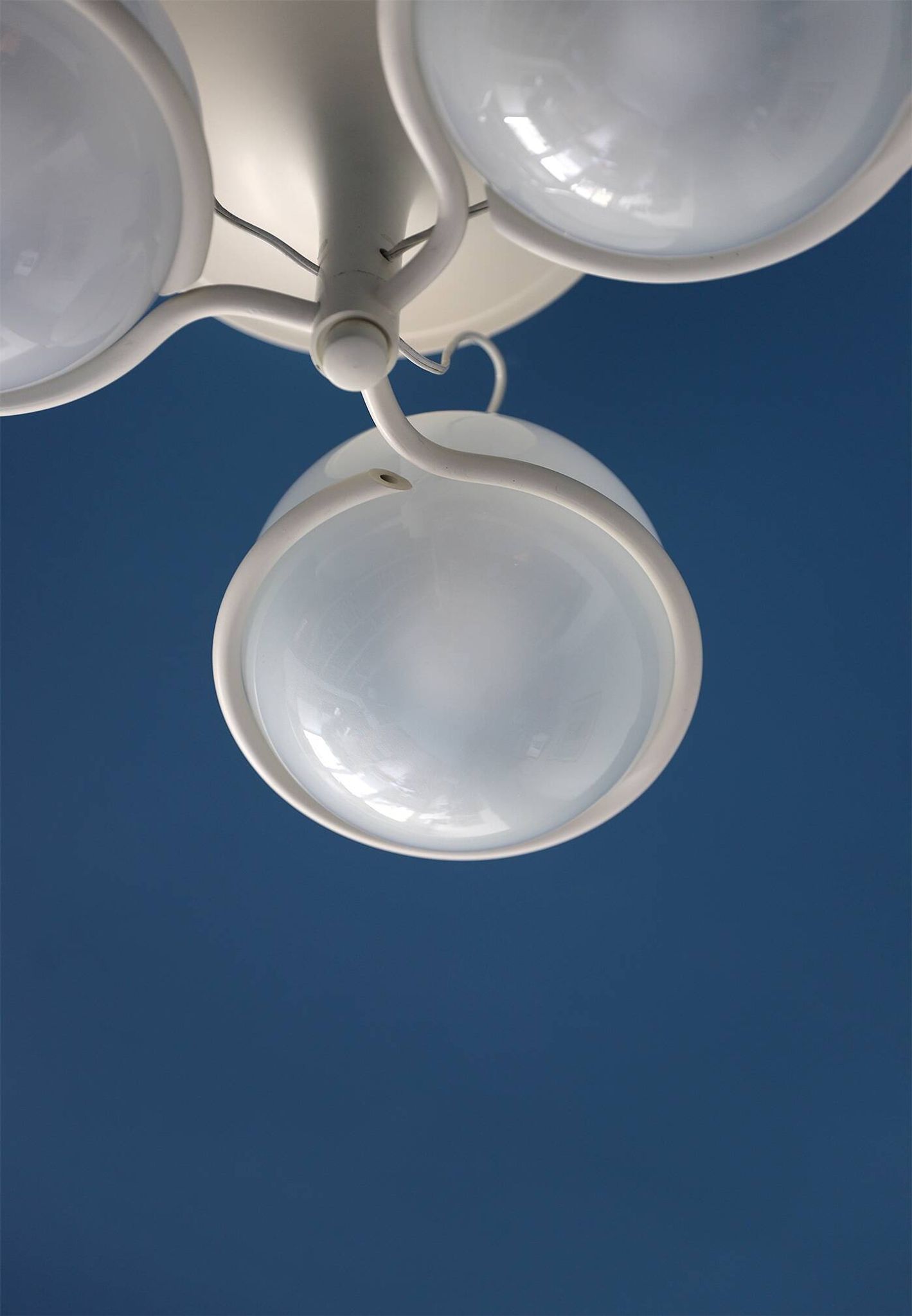 Gino Sarfatti metal and glass 'Le Sfere Plafone 2042/3' ceiling lamp for Arteluce