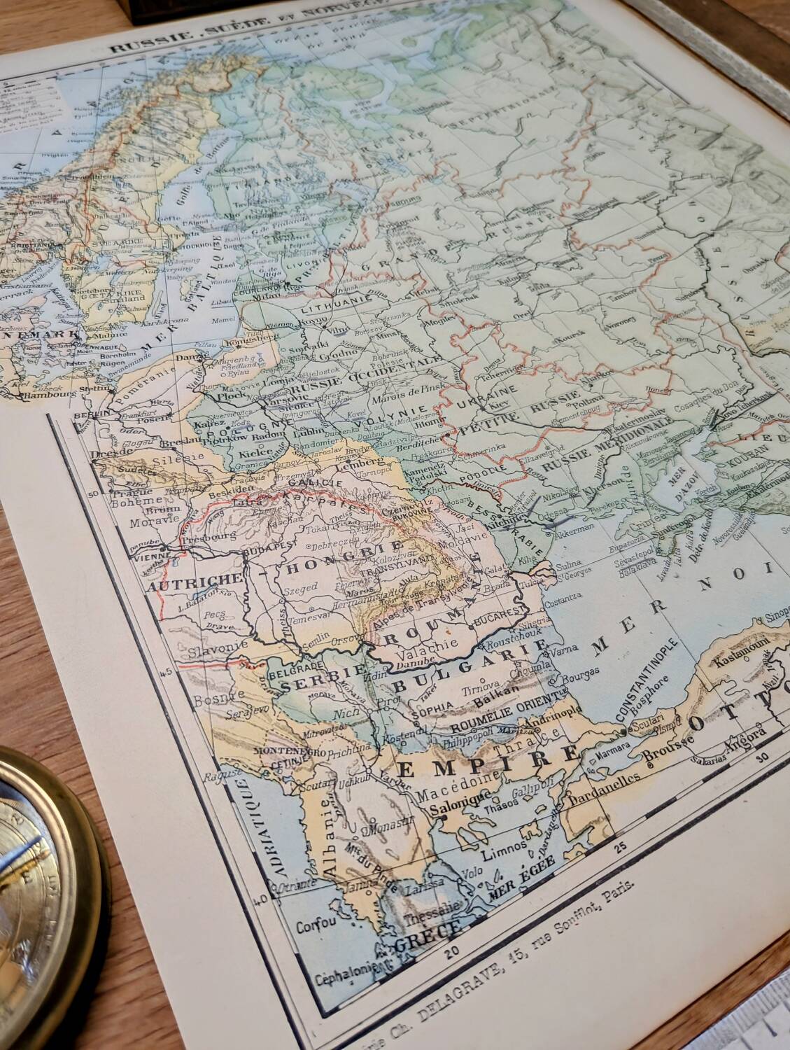 Printed in 1900, map of Russia, Sweden and Norway.