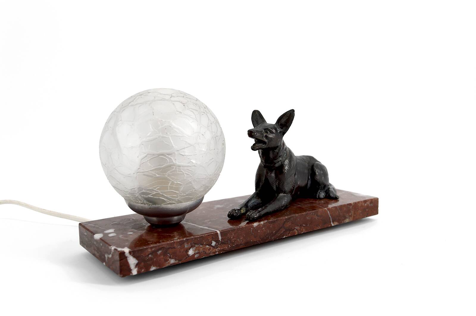 Art Deco Sculptural Night Light – German Shepherd, circa 1930