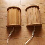 2 vintage 80'S Ikea wooden wall lights