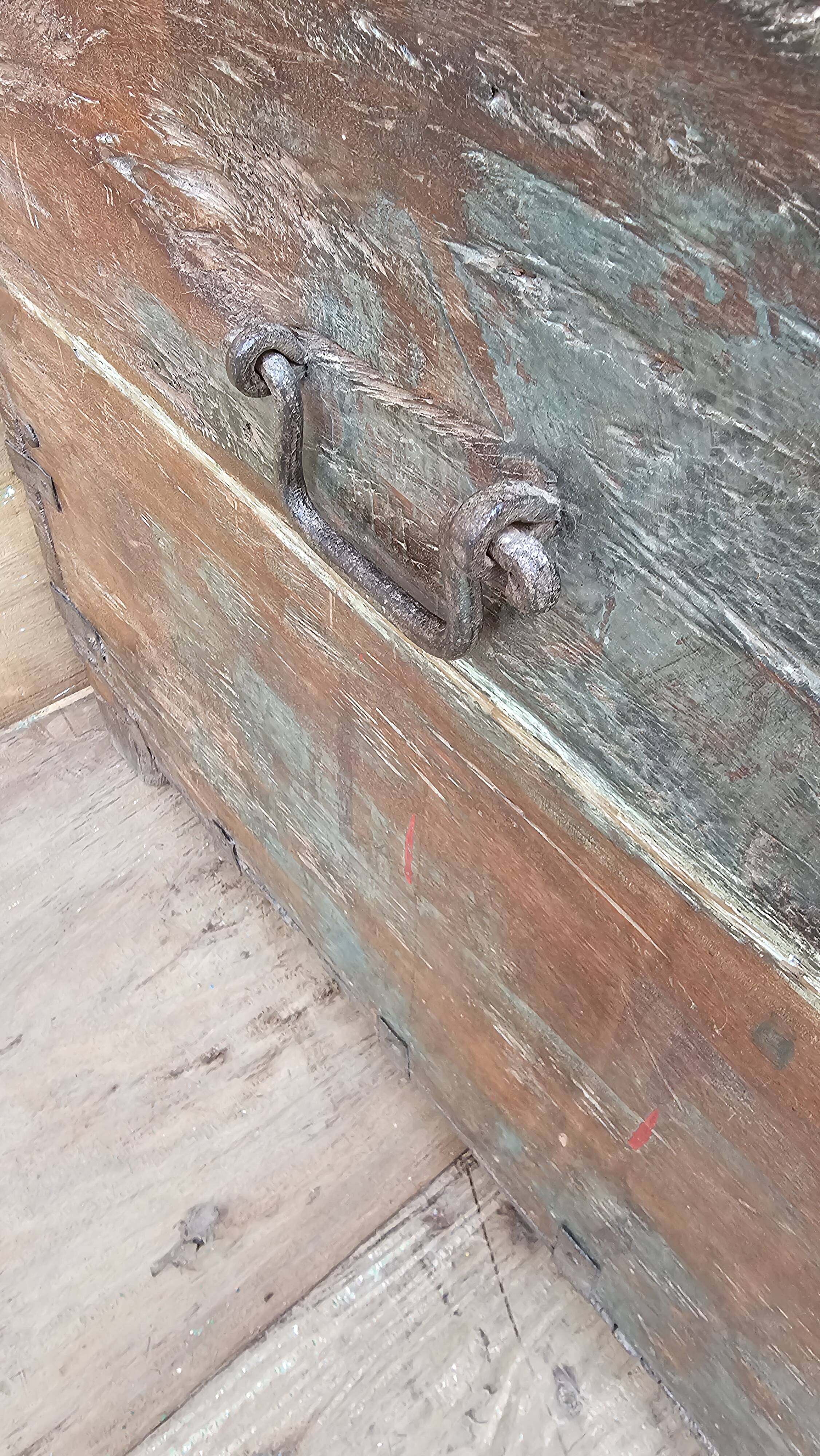 Antique Burmese teak dowry chest