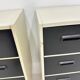 Set of 2 black and white chests of drawers, 1970s