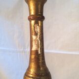 Pair of ancient carved gilded wood candlesticks - 18th century