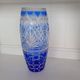 Large Vintage Nachtmann "Bamberg" Cobalt Blue Cut-to-Clear Crystal Vase