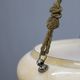 1930s European Secession–Art Deco pendant light with rope suspension and glass