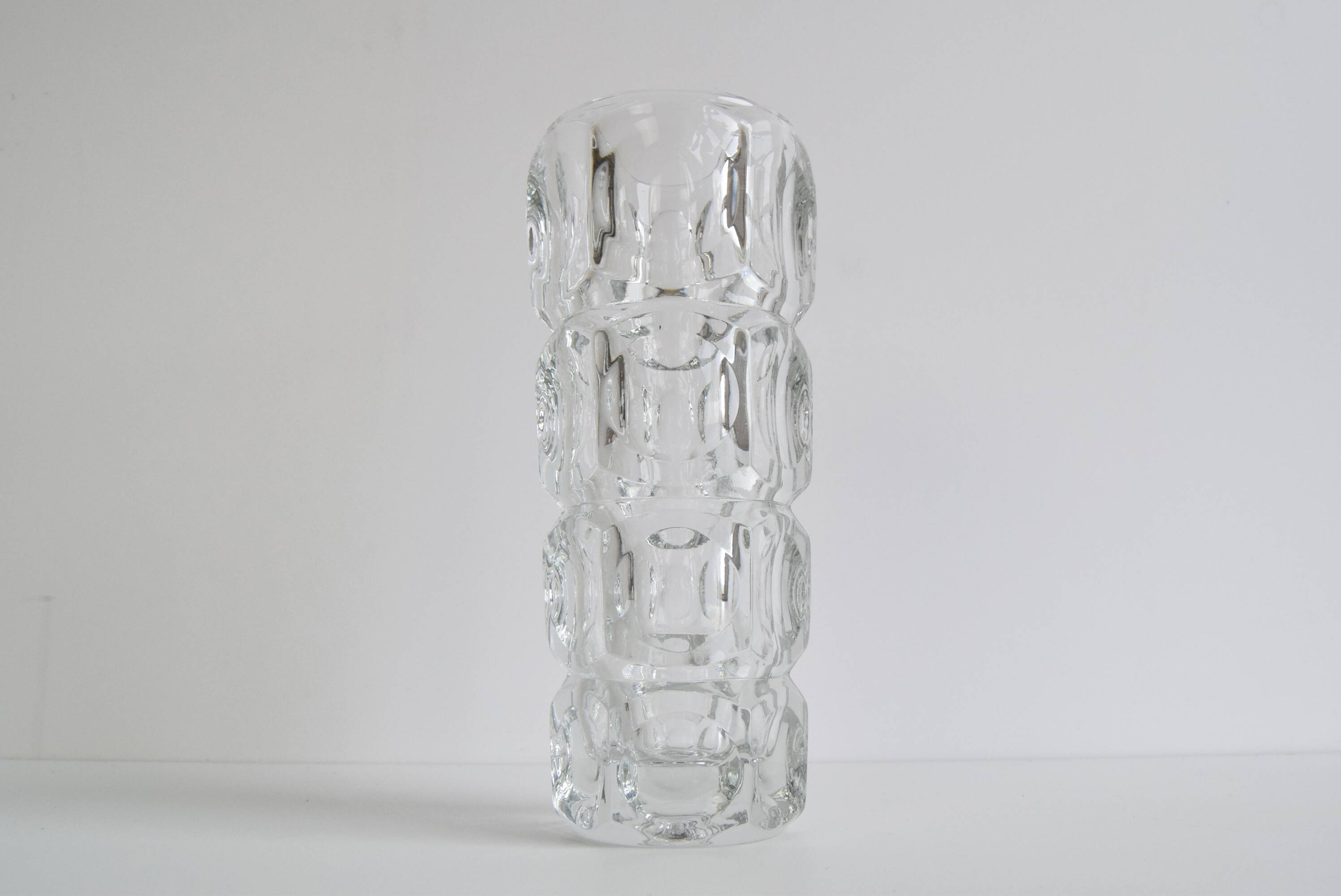 Vintage Glass Vase by František Pečeny for Heřmanova Huť, Czechoslovakia, 1960's.