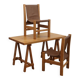 Bureau en hêtre massif avec chaises en cuir, Italie 1970