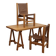 Bureau en hêtre massif avec chaises en cuir, Italie 1970