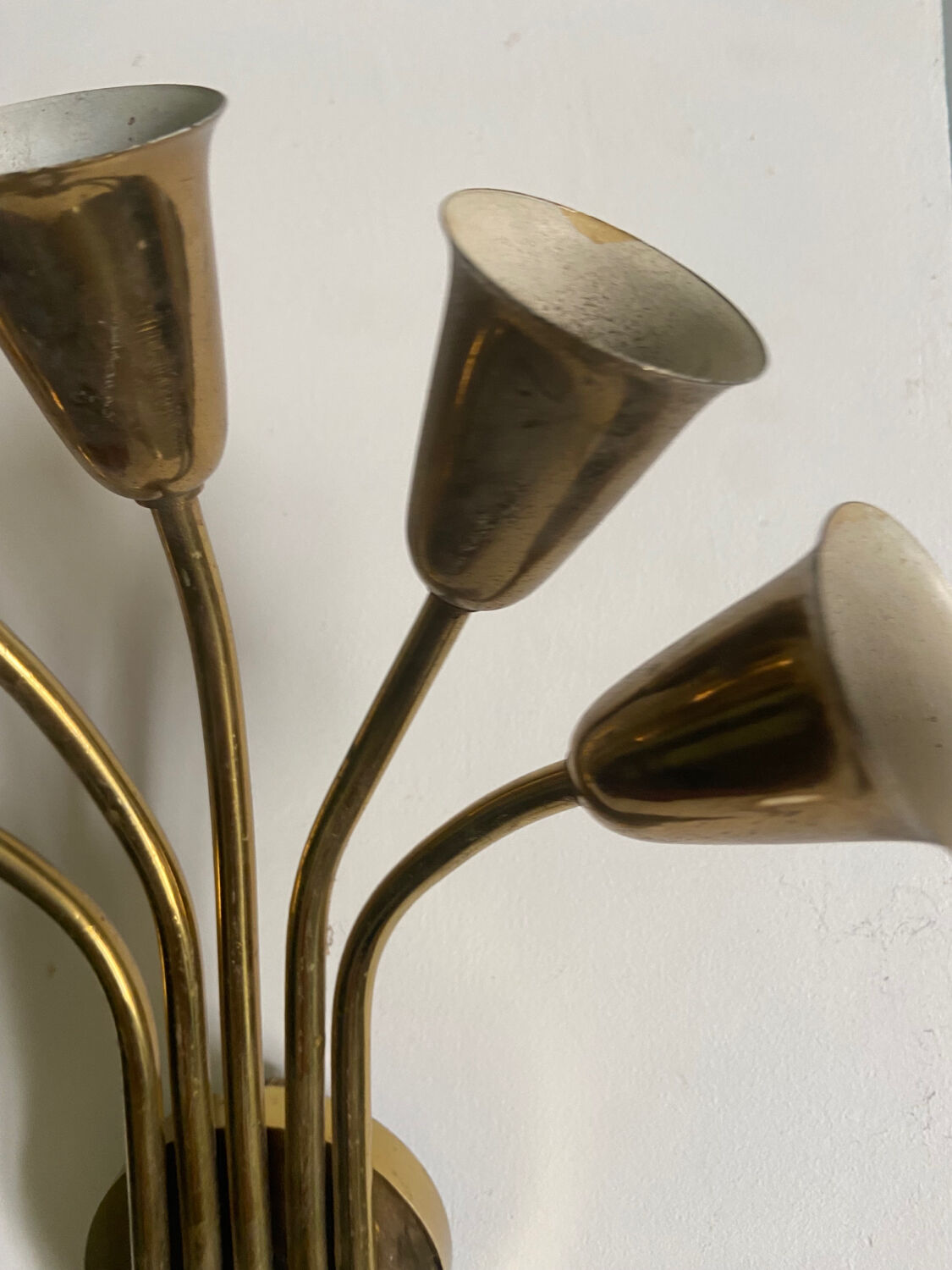 Wall lamp 5 burners brass 50s