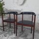 Paire de fauteuils scandinave en teck et cuir