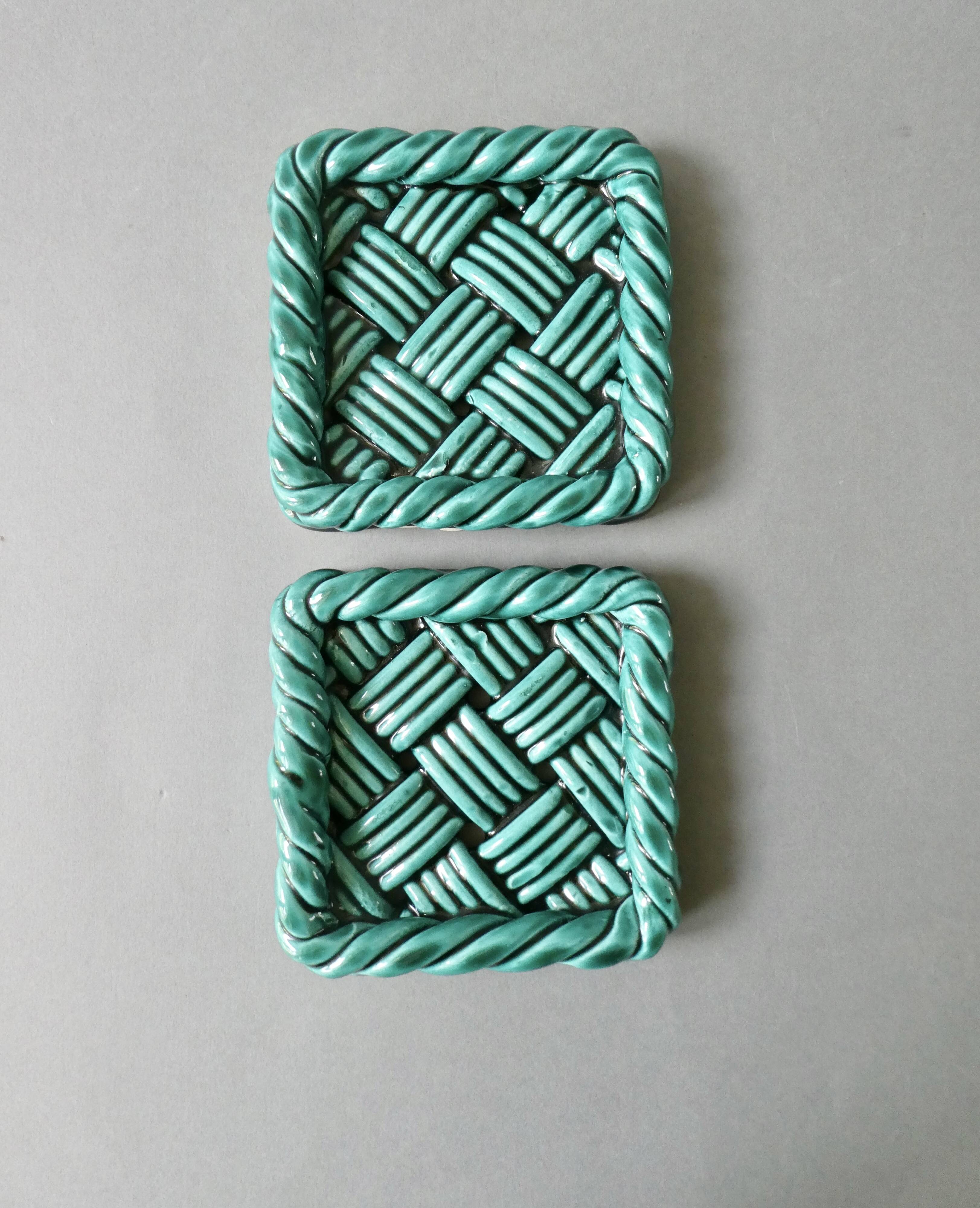 2 slip coasters, 1960s