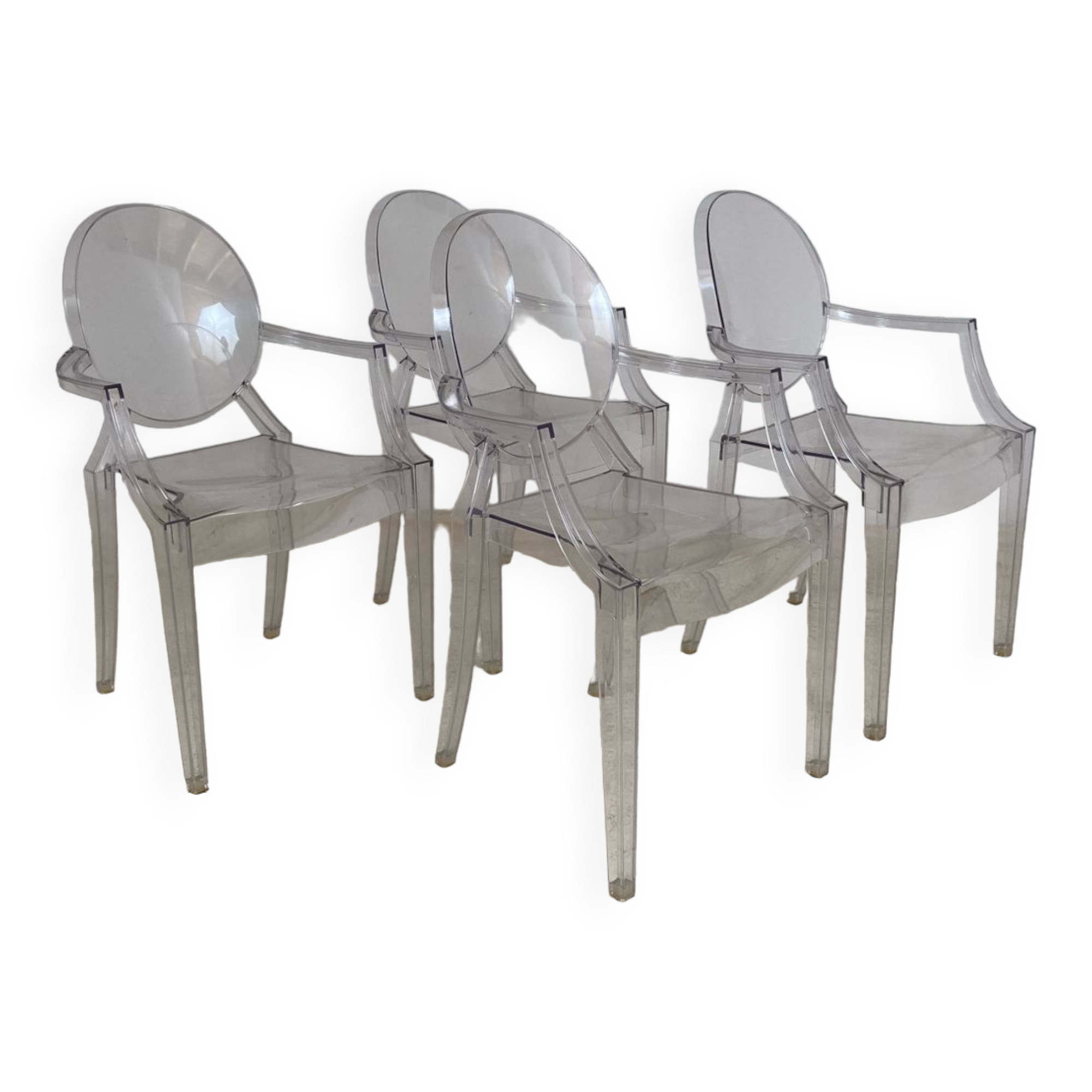4 Louis Ghost armchairs by Philippe Starck Kartell edition