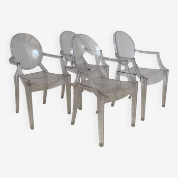 4 fauteuils Louis Ghost par Philippe Starck édition Kartell