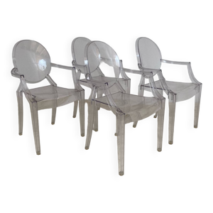 4 fauteuils Louis Ghost