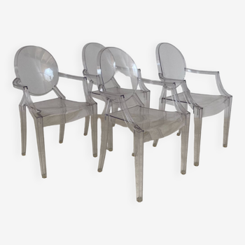 4 Louis Ghost armchairs by Philippe Starck Kartell edition