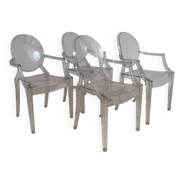 4 Louis Ghost armchairs by Philippe Starck Kartell edition