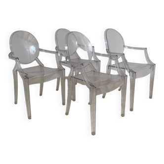 4 Louis Ghost armchairs by Philippe Starck Kartell edition