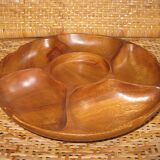 Turning wood dish for aperitif