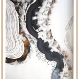 Acrylic paint and inks on paper
