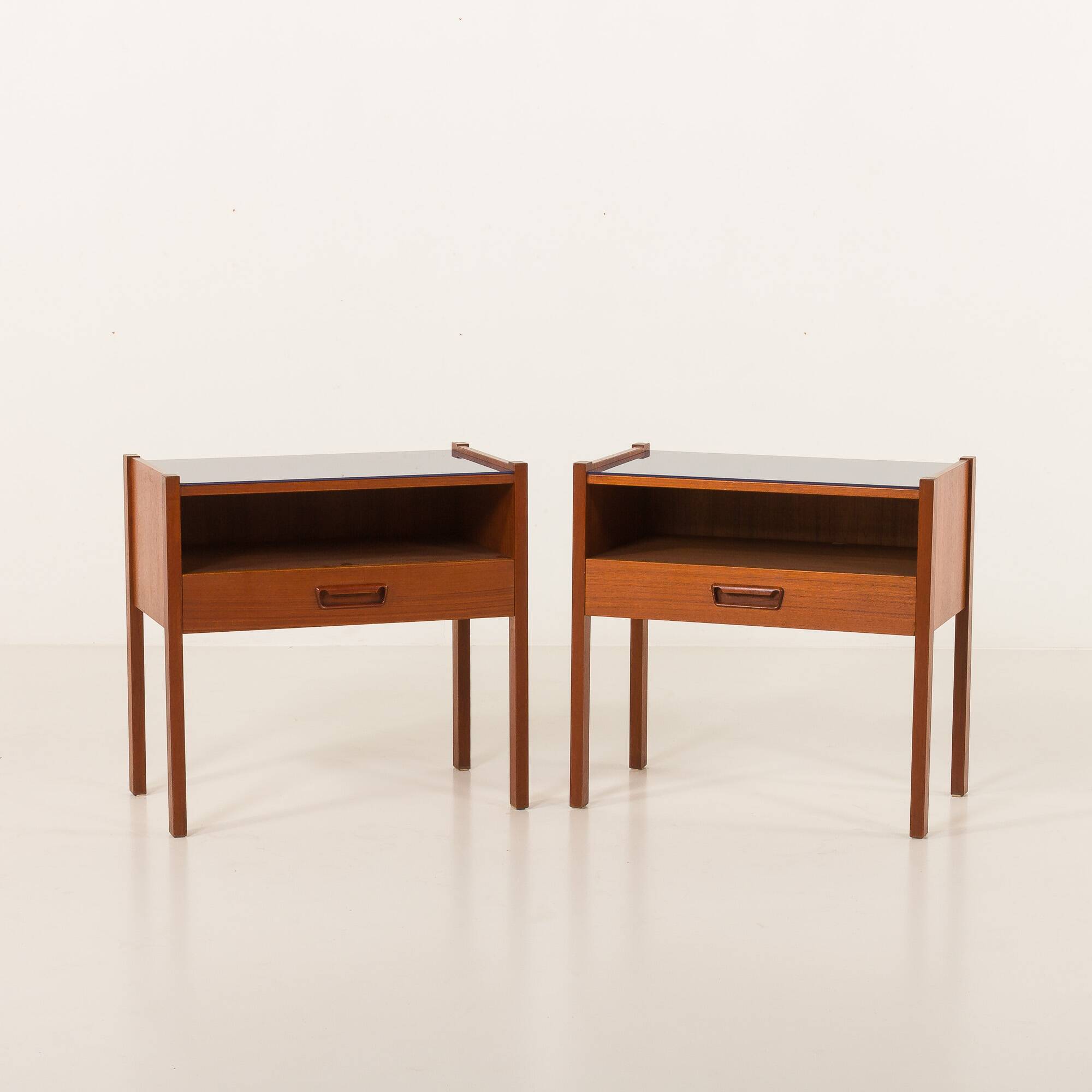 Italian mid century bedside tables, vintage nightstands, 1960s