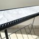 Table d'appoint range vinyles vintage métal marbre