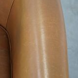 Sheep leather club chair in neutral cognac colour and in good condition
