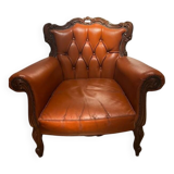 Fauteuil cuir type chesterfield